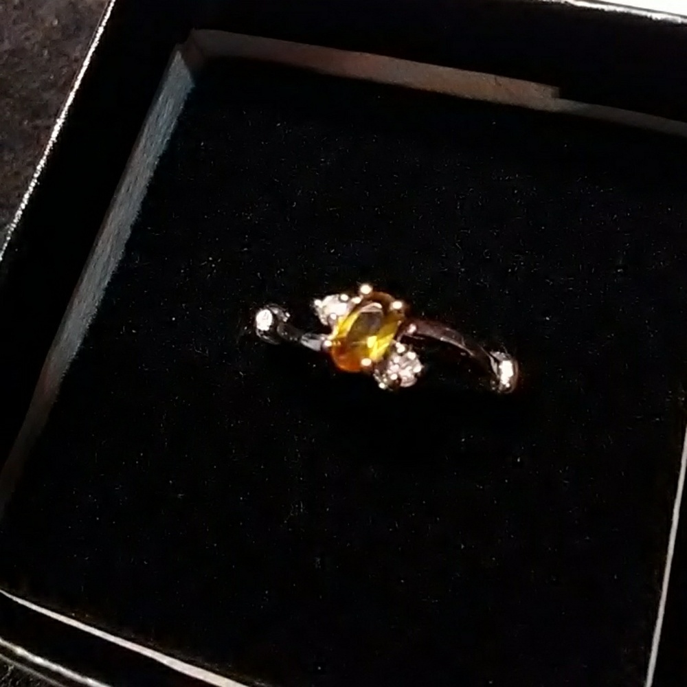 November Topaz with CZ Ring